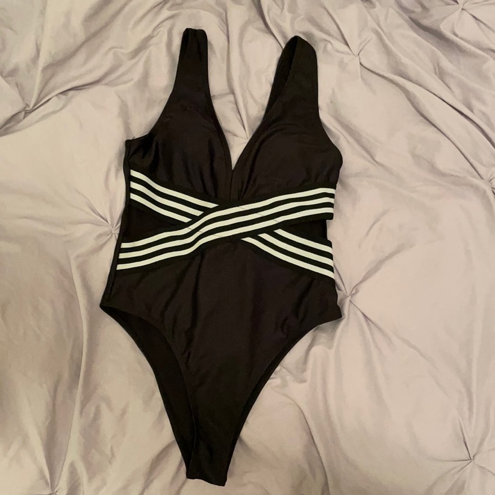 black and white one piece